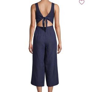 Pure navy tie back jumpsuit